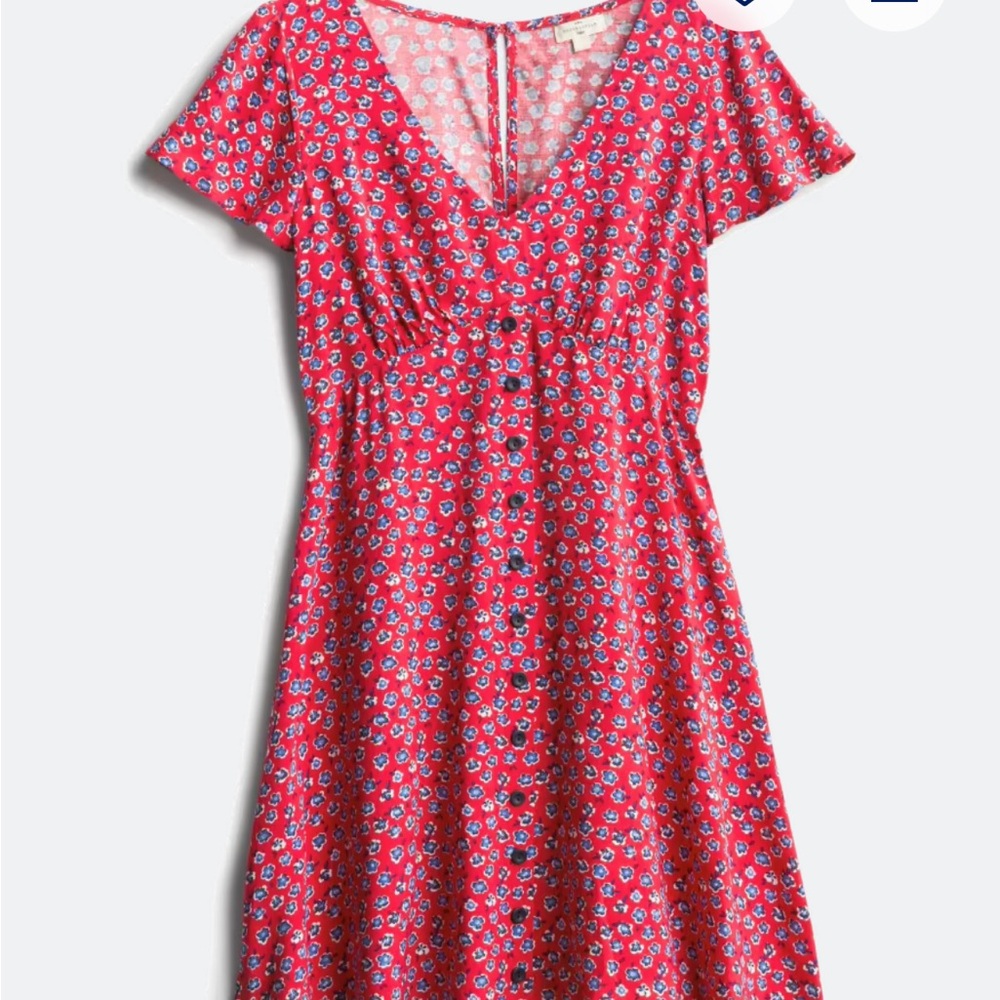 Floral Red Dress